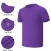 imageQBK 2T12Y Boys T Shirts Short Sleeve Tees 100 Cotton Crewneck Soft Basic Summer Top Solid Toddler Kids Tee ShirtPurple