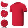 imageQBK 2T12Y Boys T Shirts Short Sleeve Tees 100 Cotton Crewneck Soft Basic Summer Top Solid Toddler Kids Tee ShirtRed