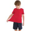 imageQBK 2T12Y Boys T Shirts Short Sleeve Tees 100 Cotton Crewneck Soft Basic Summer Top Solid Toddler Kids Tee ShirtRed