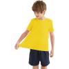 imageQBK 2T12Y Boys T Shirts Short Sleeve Tees 100 Cotton Crewneck Soft Basic Summer Top Solid Toddler Kids Tee ShirtYellow