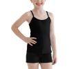 imageQBK 2T12Years Girls Camisole Tank Tops Cotton Camis Sleeveless Spaghetti Undershirts for Dance and GymnasticsBlack