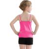 imageQBK 2T12Years Girls Camisole Tank Tops Cotton Camis Sleeveless Spaghetti Undershirts for Dance and GymnasticsNeon Pink