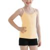 imageQBK 2T12Years Girls Camisole Tank Tops Cotton Camis Sleeveless Spaghetti Undershirts for Dance and GymnasticsNude