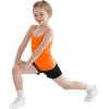 imageQBK 2T12Years Girls Camisole Tank Tops Cotton Camis Sleeveless Spaghetti Undershirts for Dance and GymnasticsOrange