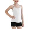 imageQBK 2T12Years Girls Camisole Tank Tops Cotton Camis Sleeveless Spaghetti Undershirts for Dance and GymnasticsWhite