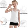 imageQBK 2T12Years Girls Camisole Tank Tops Cotton Camis Sleeveless Spaghetti Undershirts for Dance and GymnasticsWhite