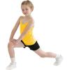 imageQBK 2T12Years Girls Camisole Tank Tops Cotton Camis Sleeveless Spaghetti Undershirts for Dance and GymnasticsYellow