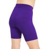 imageQBK 2T13Years Girls Basic Dance Shorts for Gymnastics Bike or Under Skirts Toddler Kids Solid Soft Short LeggingsPurple