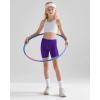 imageQBK 2T13Years Girls Basic Dance Shorts for Gymnastics Bike or Under Skirts Toddler Kids Solid Soft Short LeggingsPurple