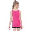imageQBK 2T13Years Girls Tank Tops Cotton Dance Basic Sleeveless Undershirts for Gymnastics Ballet DancewearNeon Pink