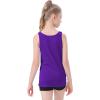 imageQBK 2T13Years Girls Tank Tops Cotton Dance Basic Sleeveless Undershirts for Gymnastics Ballet DancewearPurple