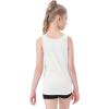 imageQBK 2T13Years Girls Tank Tops Cotton Dance Basic Sleeveless Undershirts for Gymnastics Ballet DancewearWhite
