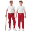 imageQBK 2T17Y Toddler Baseball Pants Youth Softball Pants Kids Tee Ball Pants for Boy GirlFbaseball Pantsred