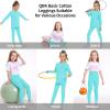 imageQBK 3T 4T 5T to 12Y Girls Leggings Cotton Footless Tights Soft and StretchyBlue