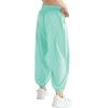 imageQBK 3T14Years Girls Summer Lightweight Baggy Joggers with PocketsWide Leg Sweatpants Cinched Bottom Hip Hop Dance PantsLight Green