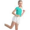 imageQBK 6Years to Youth Girls Crop Top Tee Shirts Short Sleeve Square Neck Cotton Basic Summer Tops Fitted T Shirt for GirlsGreen