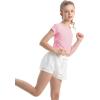 imageQBK 6Years to Youth Girls Crop Top Tee Shirts Short Sleeve Square Neck Cotton Basic Summer Tops Fitted T Shirt for GirlsLight Pink