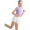 imageQBK 6Years to Youth Girls Crop Top Tee Shirts Short Sleeve Square Neck Cotton Basic Summer Tops Fitted T Shirt for GirlsPurple