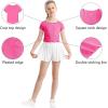 imageQBK 6Years to Youth Girls Crop Top Tee Shirts Short Sleeve Square Neck Cotton Basic Summer Tops Fitted T Shirt for GirlsRose