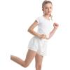 imageQBK 6Years to Youth Girls Crop Top Tee Shirts Short Sleeve Square Neck Cotton Basic Summer Tops Fitted T Shirt for GirlsWhite