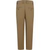 imageQBK Boys Flat Front Dress Pants Uniform Pants Adjustable Waistband for Toddler to Youth with PocketsDark Khaki