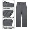 imageQBK Boys Flat Front Dress Pants Uniform Pants Adjustable Waistband for Toddler to Youth with PocketsGrey