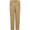 imageQBK Boys Flat Front Dress Pants Uniform Pants Adjustable Waistband for Toddler to Youth with PocketsKhaki