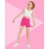 imageQBK Girls Basic Solid Shorts Dance Gymnastics Under Skirts Shorts Cotton for 2T13Years Toddler Little Girls Soft BreathableNeon Pink