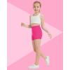 imageQBK Girls Basic Solid Shorts Dance Gymnastics Under Skirts Shorts Cotton for 2T13Years Toddler Little Girls Soft BreathableNeon Pink