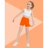 imageQBK Girls Basic Solid Shorts Dance Gymnastics Under Skirts Shorts Cotton for 2T13Years Toddler Little Girls Soft BreathableOrange