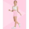 imageQBK Girls Basic Solid Shorts Dance Gymnastics Under Skirts Shorts Cotton for 2T13Years Toddler Little Girls Soft BreathablePink