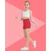 imageQBK Girls Basic Solid Shorts Dance Gymnastics Under Skirts Shorts Cotton for 2T13Years Toddler Little Girls Soft BreathableRed