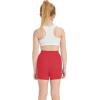 imageQBK Girls Basic Solid Shorts Dance Gymnastics Under Skirts Shorts Cotton for 2T13Years Toddler Little Girls Soft BreathableRed