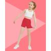 imageQBK Girls Basic Solid Shorts Dance Gymnastics Under Skirts Shorts Cotton for 2T13Years Toddler Little Girls Soft BreathableRed