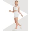 imageQBK Girls Basic Solid Shorts Dance Gymnastics Under Skirts Shorts Cotton for 2T13Years Toddler Little Girls Soft BreathableWhite