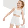 imageQBK Girls Basic Solid Shorts Dance Gymnastics Under Skirts Shorts Cotton for 2T13Years Toddler Little Girls Soft BreathableWhite