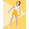 imageQBK Girls Basic Solid Shorts Dance Gymnastics Under Skirts Shorts Cotton for 2T13Years Toddler Little Girls Soft BreathableYellow