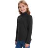 imageQBK Girls Long Sleeve Turtleneck TShirt Kids Basic High Neck Casual Trendy Soft Base Layer Tee Tops4t12YearsBlack