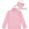 imageQBK Girls Long Sleeve Turtleneck TShirt Kids Basic High Neck Casual Trendy Soft Base Layer Tee Tops4t12YearsPink