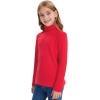 imageQBK Girls Long Sleeve Turtleneck TShirt Kids Basic High Neck Casual Trendy Soft Base Layer Tee Tops4t12YearsRed