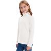 imageQBK Girls Long Sleeve Turtleneck TShirt Kids Basic High Neck Casual Trendy Soft Base Layer Tee Tops4t12YearsWhite