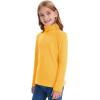 imageQBK Girls Long Sleeve Turtleneck TShirt Kids Basic High Neck Casual Trendy Soft Base Layer Tee Tops4t12YearsYellow