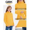 imageQBK Girls Long Sleeve Turtleneck TShirt Kids Basic High Neck Casual Trendy Soft Base Layer Tee Tops4t12YearsYellow