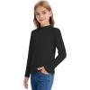 imageQBK Girls Mock Turtleneck Basic Long Sleeve Shirt Casual Tee Tops for Toddler Kids 2t12YearsBlack