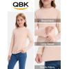 imageQBK Girls Mock Turtleneck Basic Long Sleeve Shirt Casual Tee Tops for Toddler Kids 2t12YearsNude