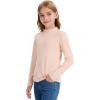 imageQBK Girls Mock Turtleneck Basic Long Sleeve Shirt Casual Tee Tops for Toddler Kids 2t12YearsNude