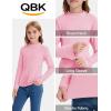 imageQBK Girls Mock Turtleneck Basic Long Sleeve Shirt Casual Tee Tops for Toddler Kids 2t12YearsPink