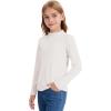 imageQBK Girls Mock Turtleneck Basic Long Sleeve Shirt Casual Tee Tops for Toddler Kids 2t12YearsWhite