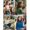 imageQBK Girls Mock Turtleneck Basic Long Sleeve Shirt Casual Tee Tops for Toddler Kids 2t12YearsYellow
