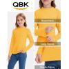 imageQBK Girls Mock Turtleneck Basic Long Sleeve Shirt Casual Tee Tops for Toddler Kids 2t12YearsYellow